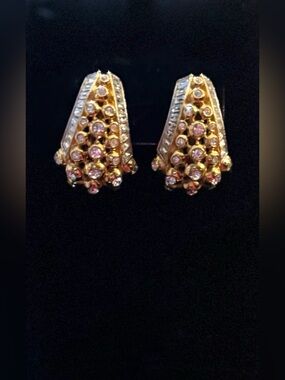 Vintage Elizabeth Taylor for Avon “Evening Star” Earrings—GoldTone, Clear Stones